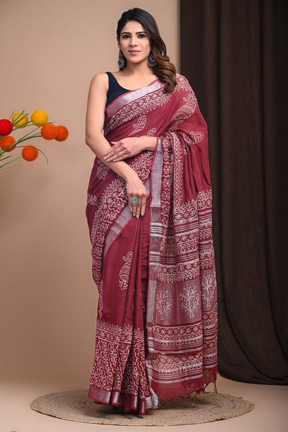 Linen Saree