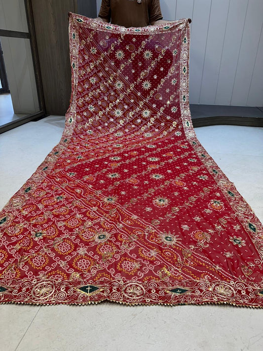 Pure Georgette Vintage Work Dupatta