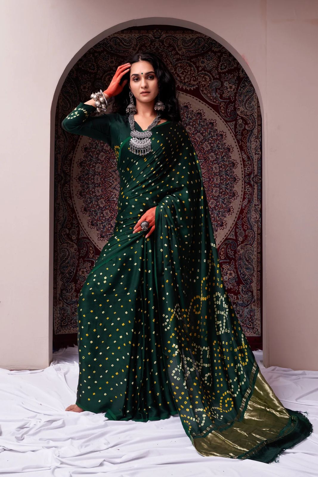 Gaji Silk Original Bandhani Saree