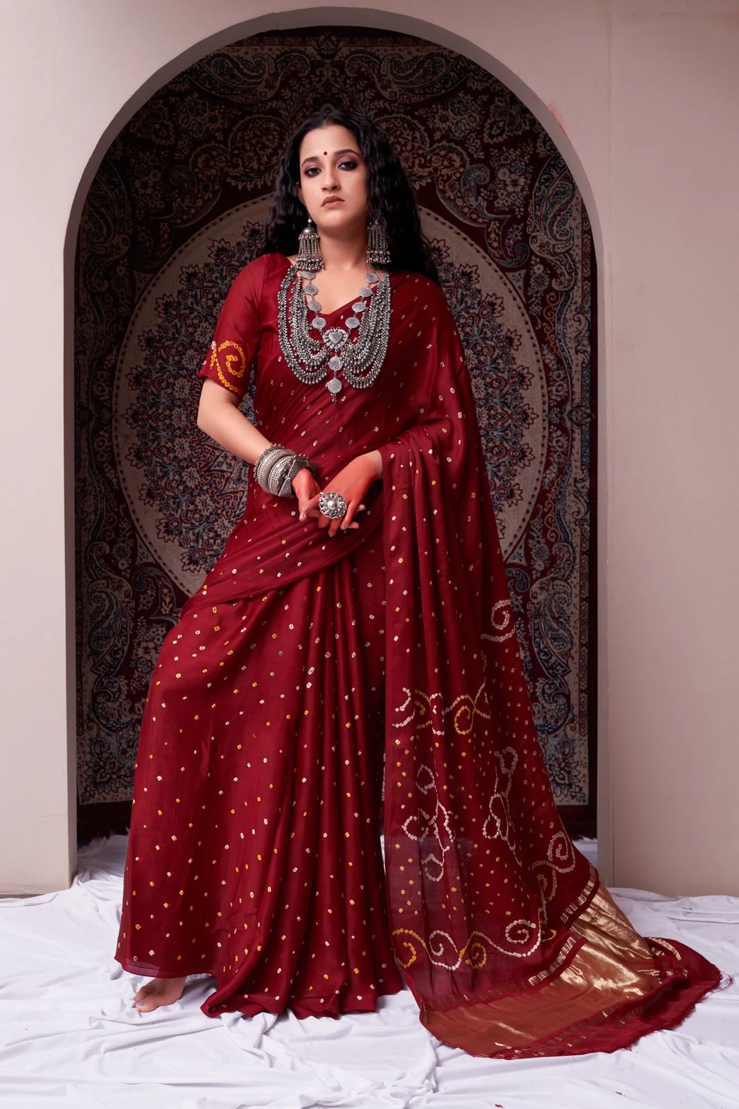 Gaji Silk Original Bandhani Saree
