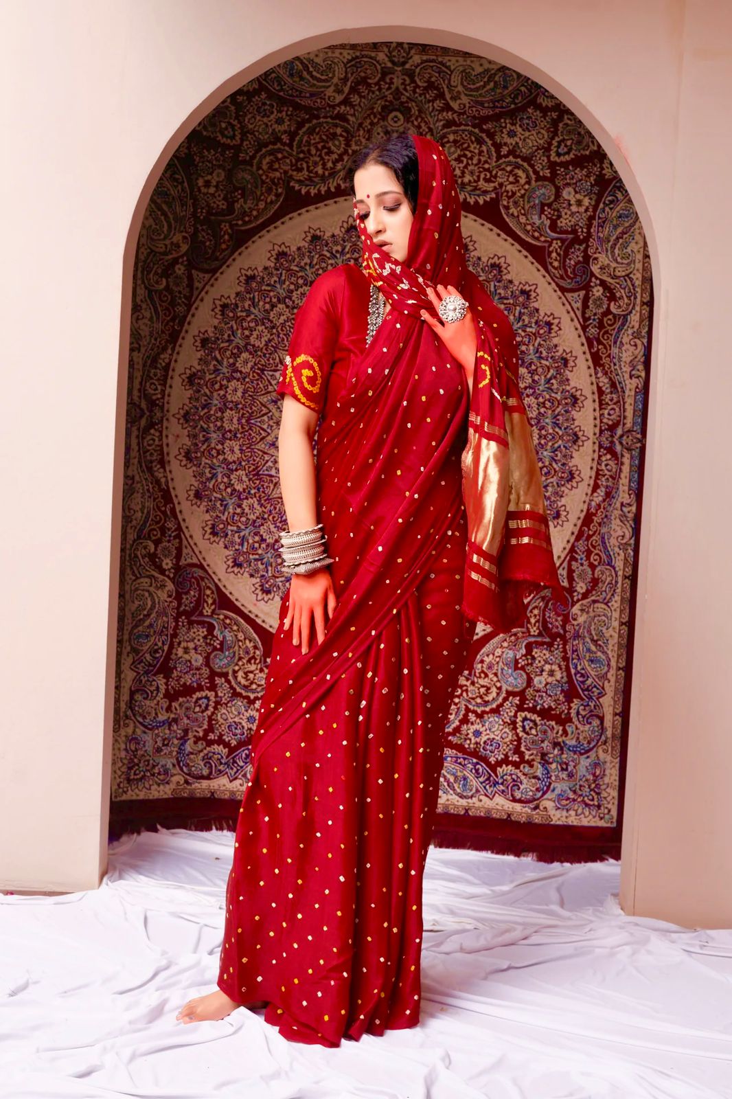 Gaji Silk Original Bandhani Saree