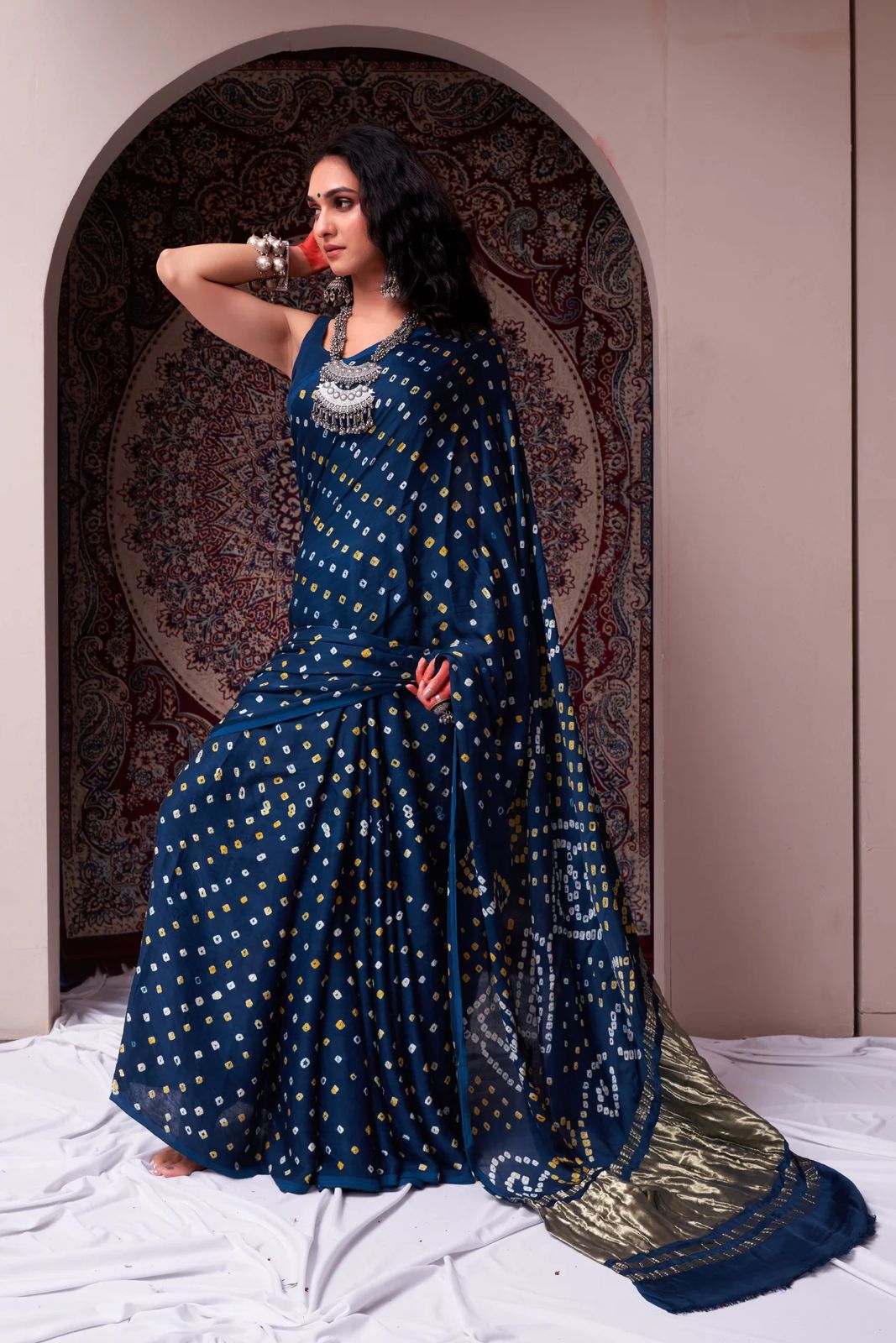 Gaji Silk Original Bandhani Saree