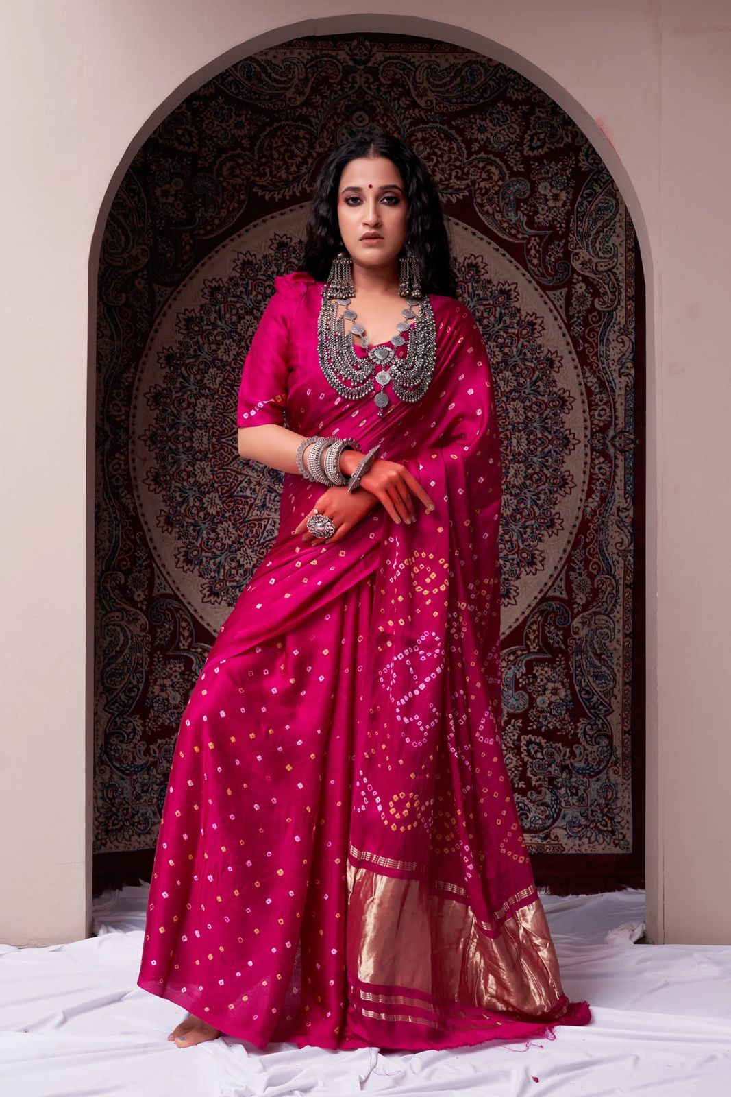 Gaji Silk Original Bandhani Saree