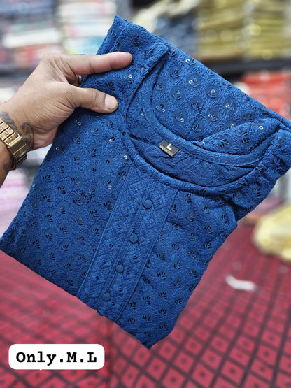Heavy Rayon New Lucknowi Embroidery Kurti