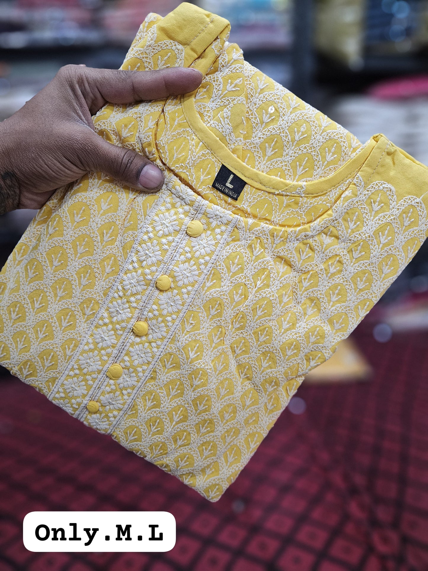 Heavy Rayon New Lucknowi Embroidery Kurti