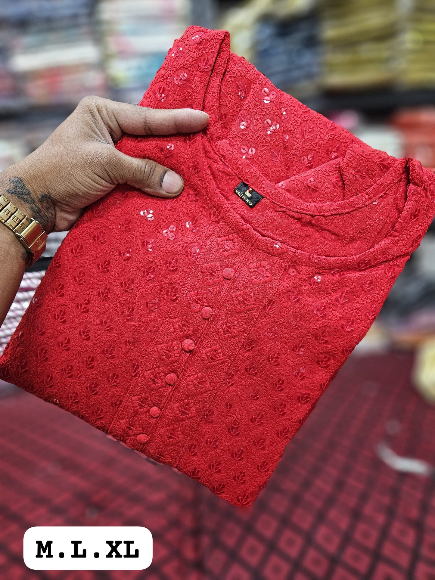 Heavy Rayon New Lucknowi Embroidery Kurti