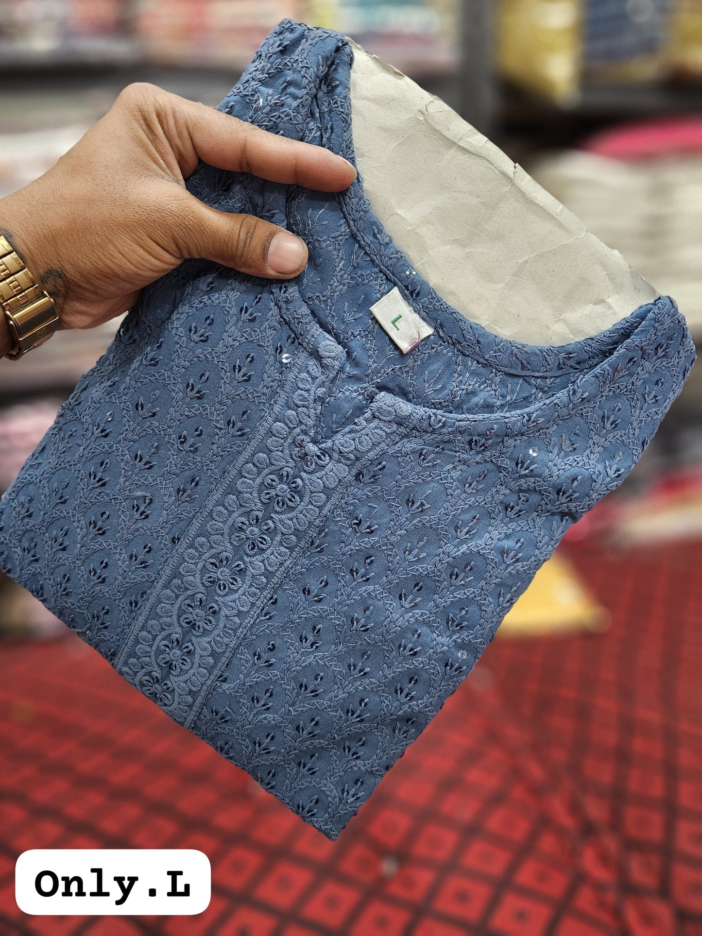 Heavy Rayon New Lucknowi Embroidery Kurti