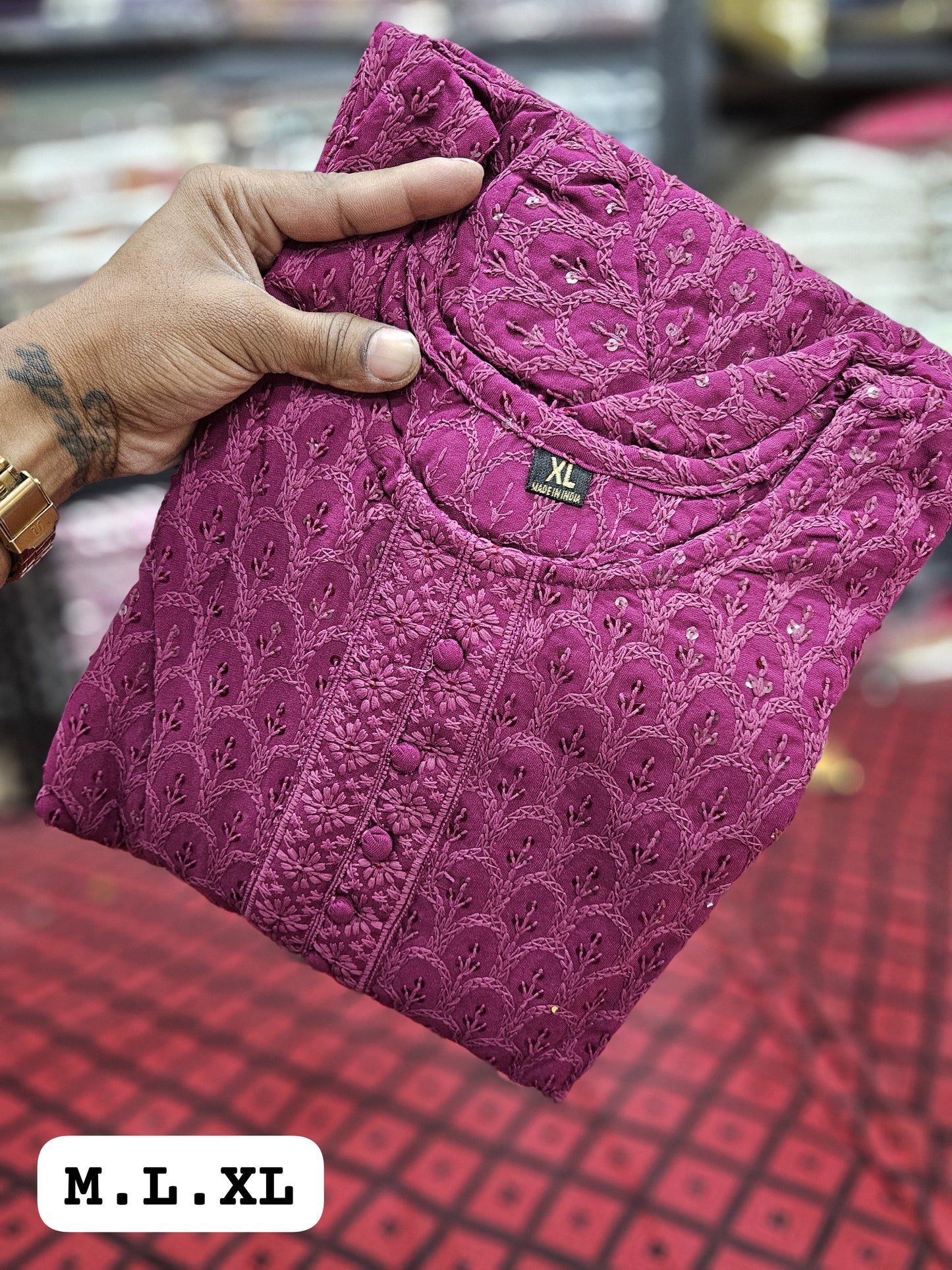 Heavy Rayon New Lucknowi Embroidery Kurti
