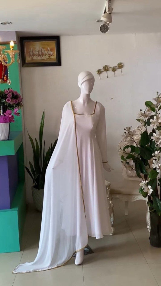 Plain Georgette Gown
