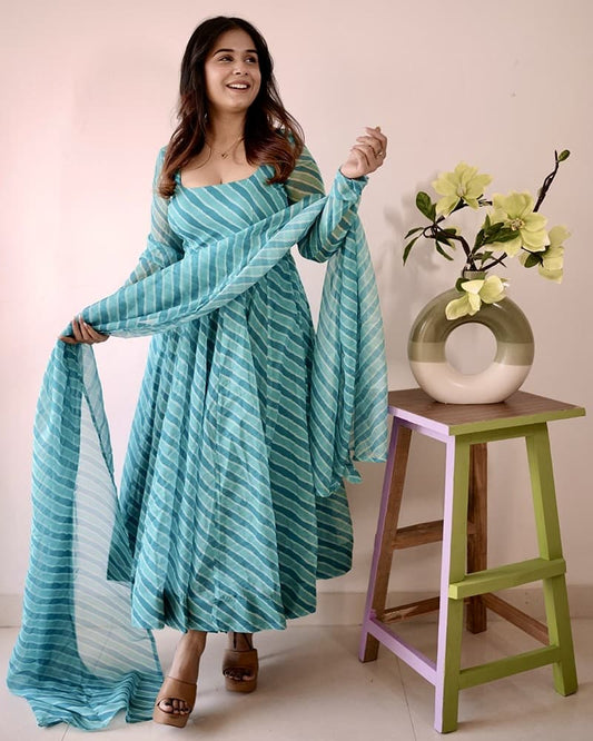 Tabby Organza Three Piece Anarkali Suit