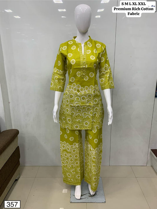 COTTON PRINTED PALAZZO CO-ORD SET