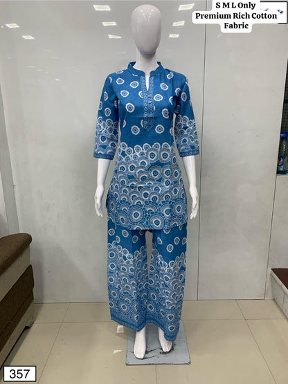 COTTON PRINTED PALAZZO CO-ORD SET