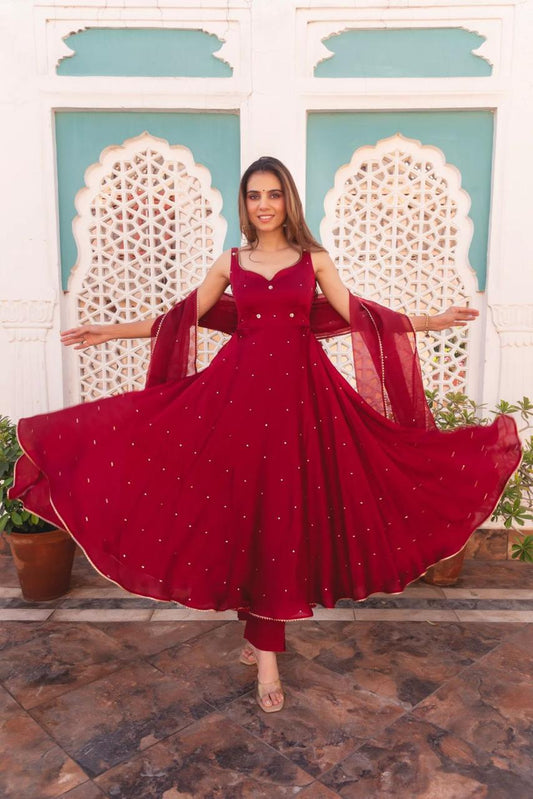Anarkali Gown With Dupatta