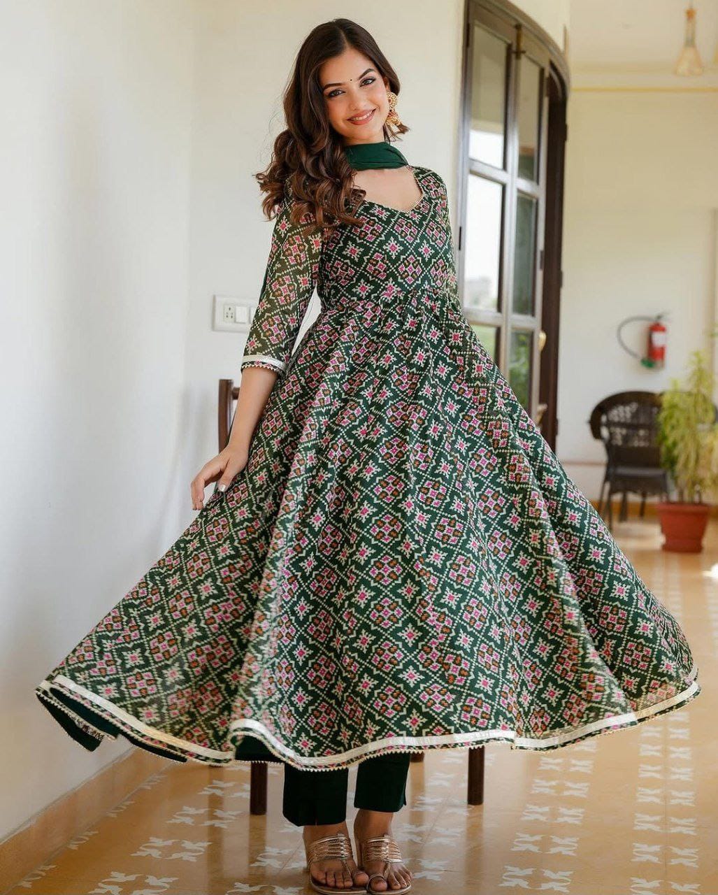 Floral Printed Georgette Gown