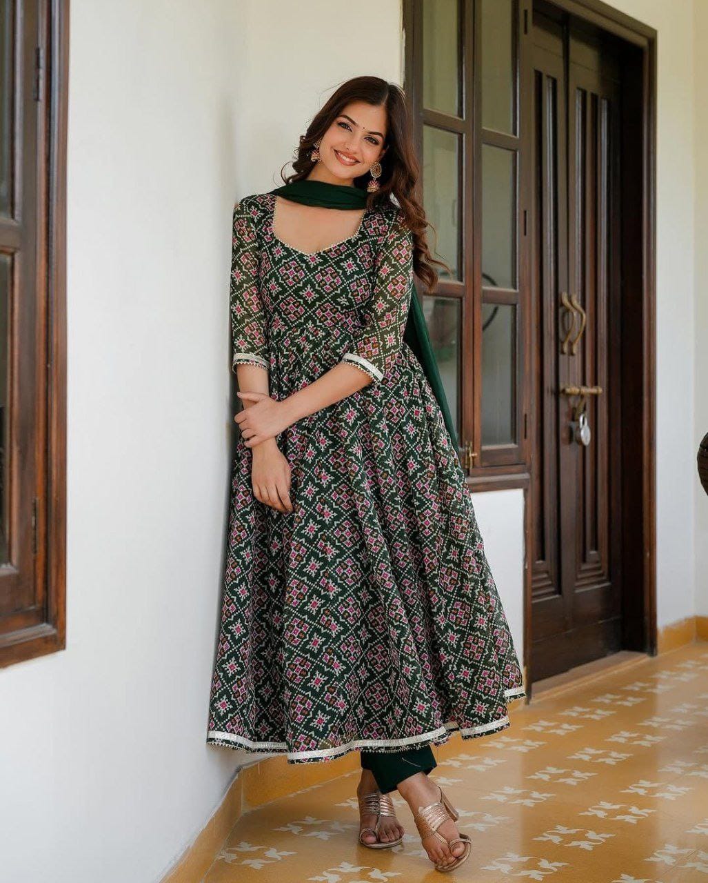 Floral Printed Georgette Gown