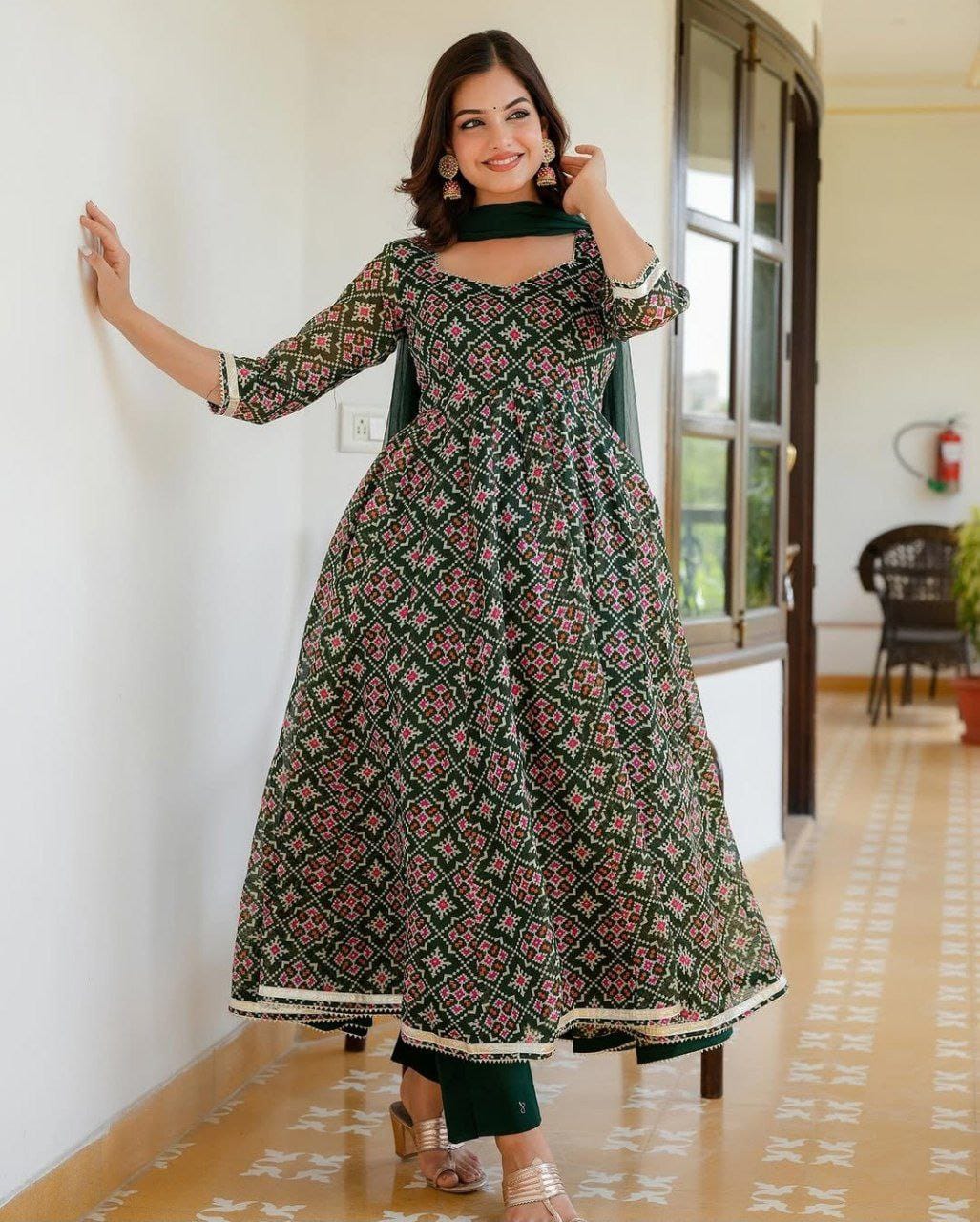 Floral Printed Georgette Gown