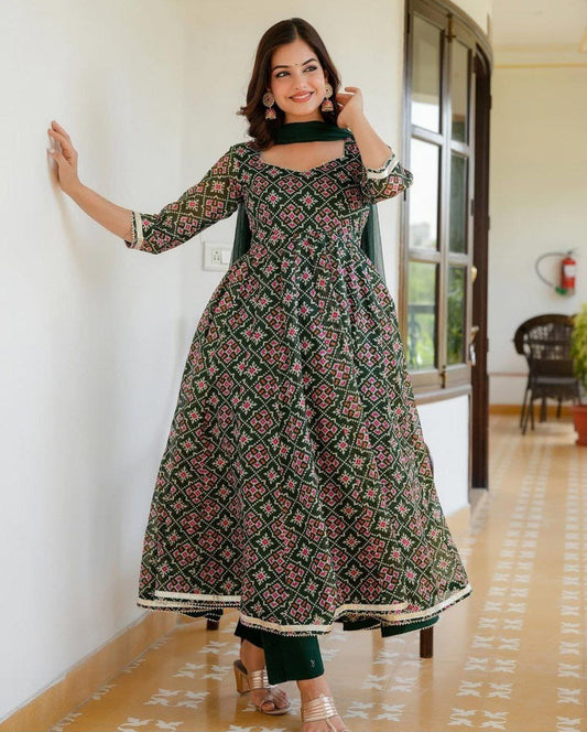 Floral Printed Georgette Gown