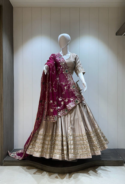 Pure Roman Silk Chaniya Choli