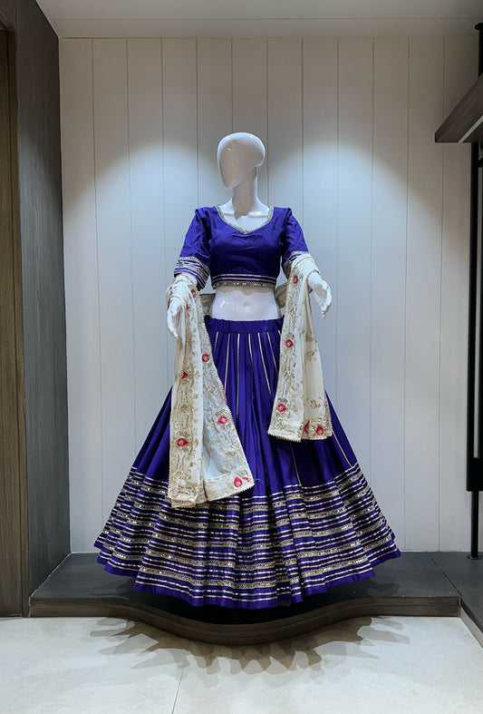 Pure Roman Silk Chaniya Choli