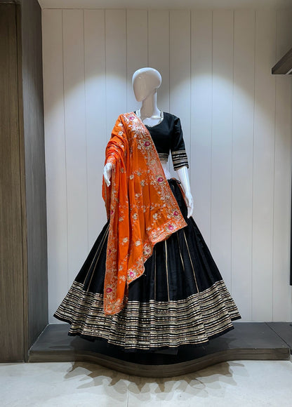 Pure Roman Silk Chaniya Choli