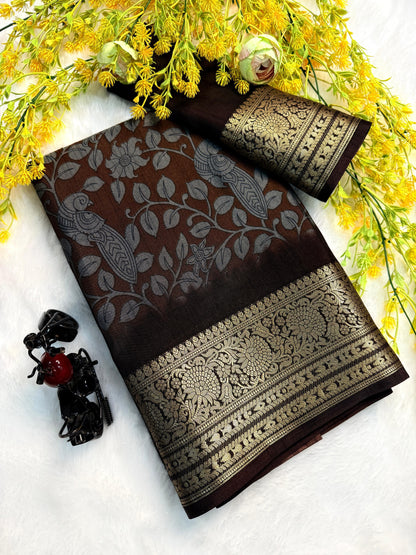 Qalamqari Design Saree