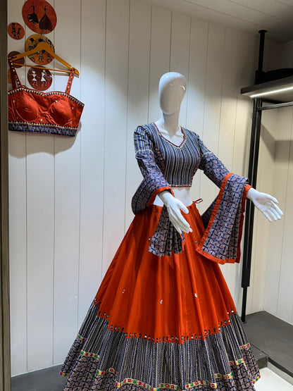 Pure Jaam Cotton Double Blouse Chaniya Choli