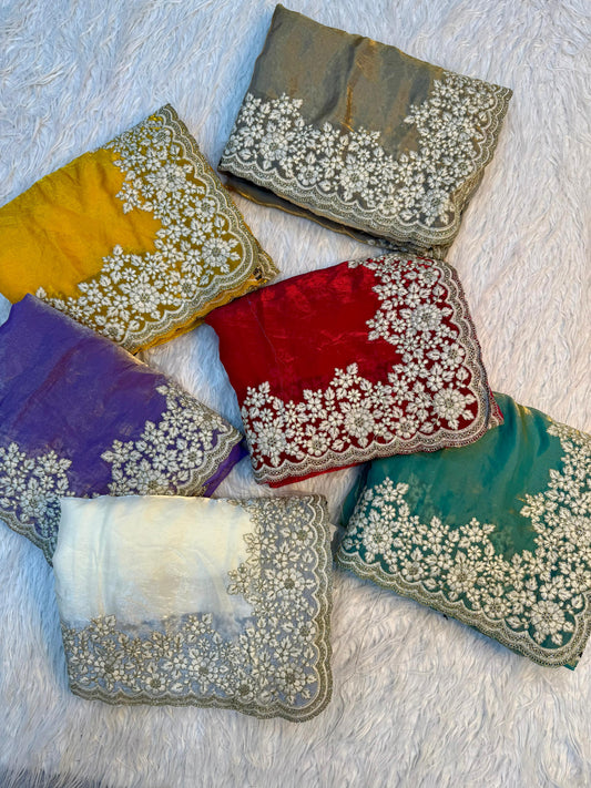 Space Silk Fabric Saree