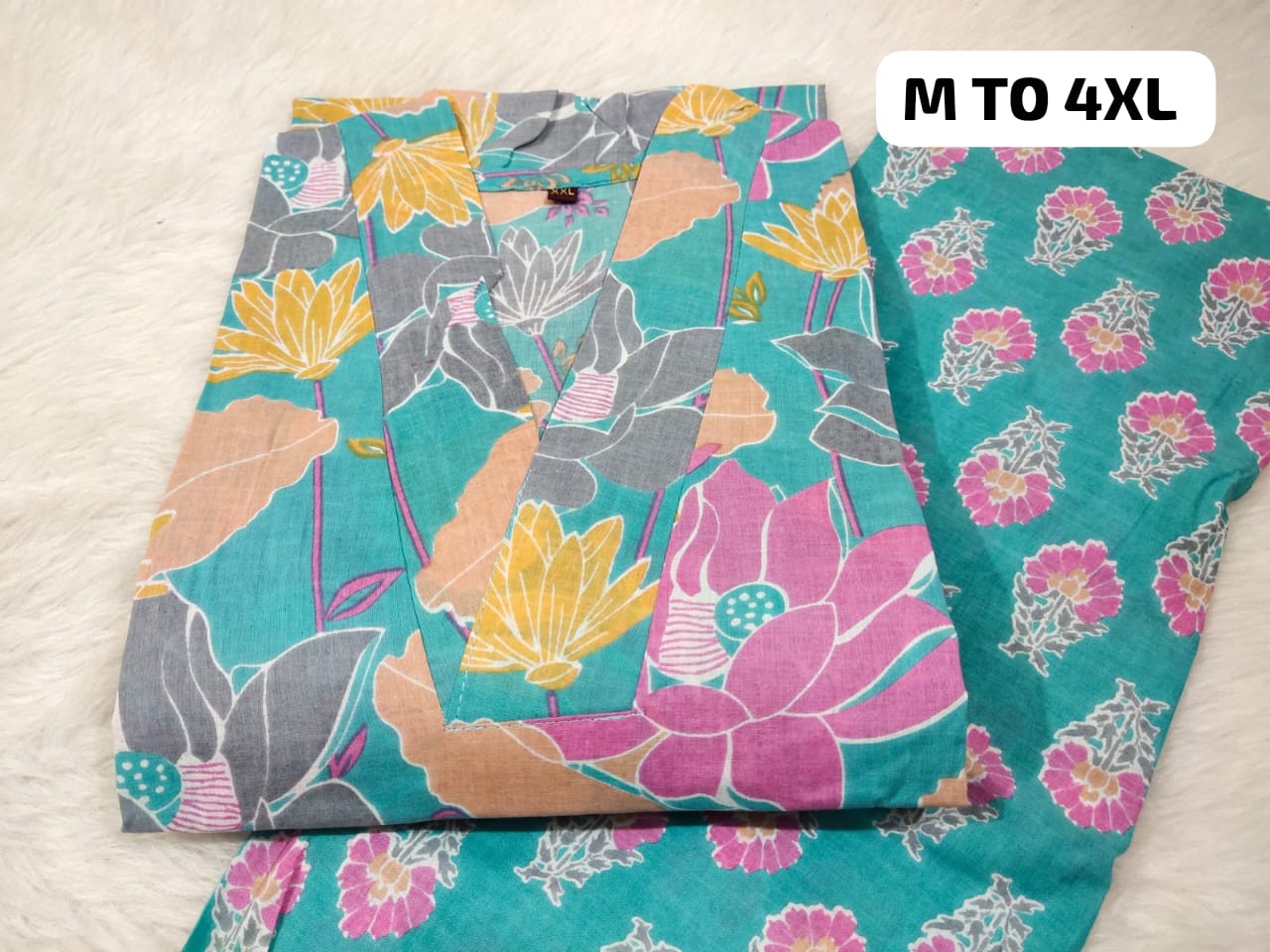 Jaipuri Cambric Cotton Kurti Pant Set