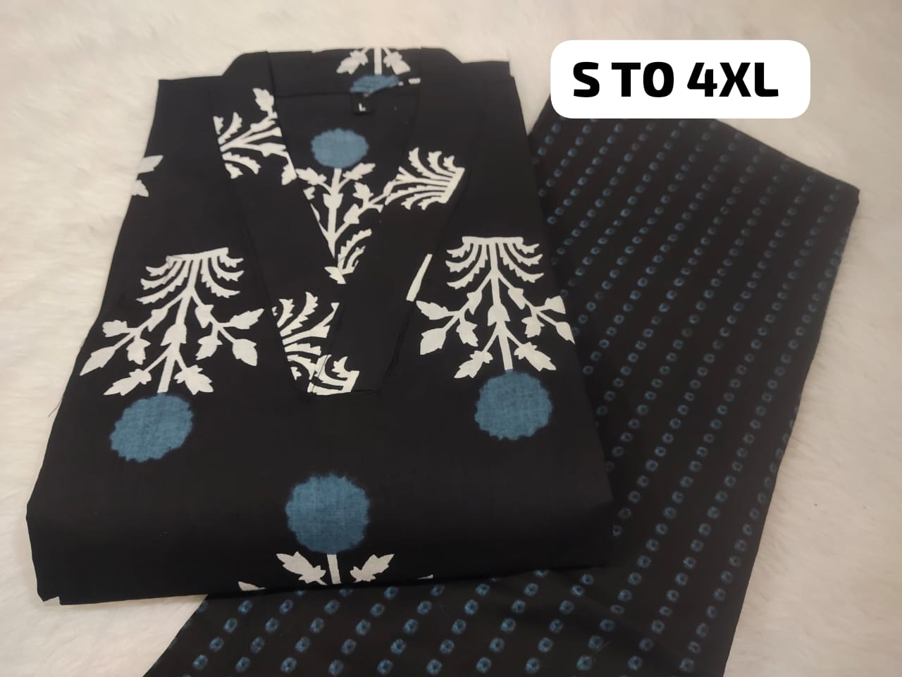 Jaipuri Cambric Cotton Kurti Pant Set