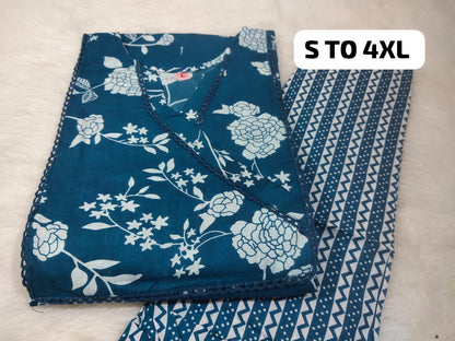 Jaipuri Cambric Cotton Kurti Pant Set