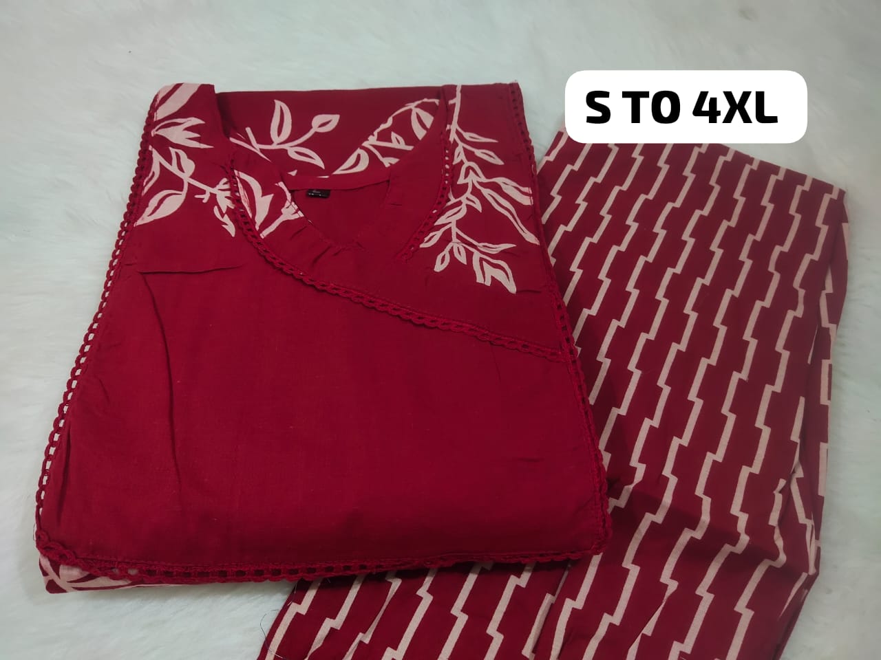 Jaipuri Cambric Cotton Kurti Pant Set