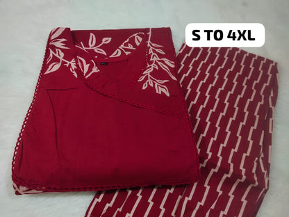 Jaipuri Cambric Cotton Kurti Pant Set