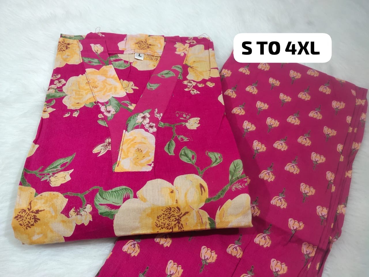 Jaipuri Cambric Cotton Kurti Pant Set