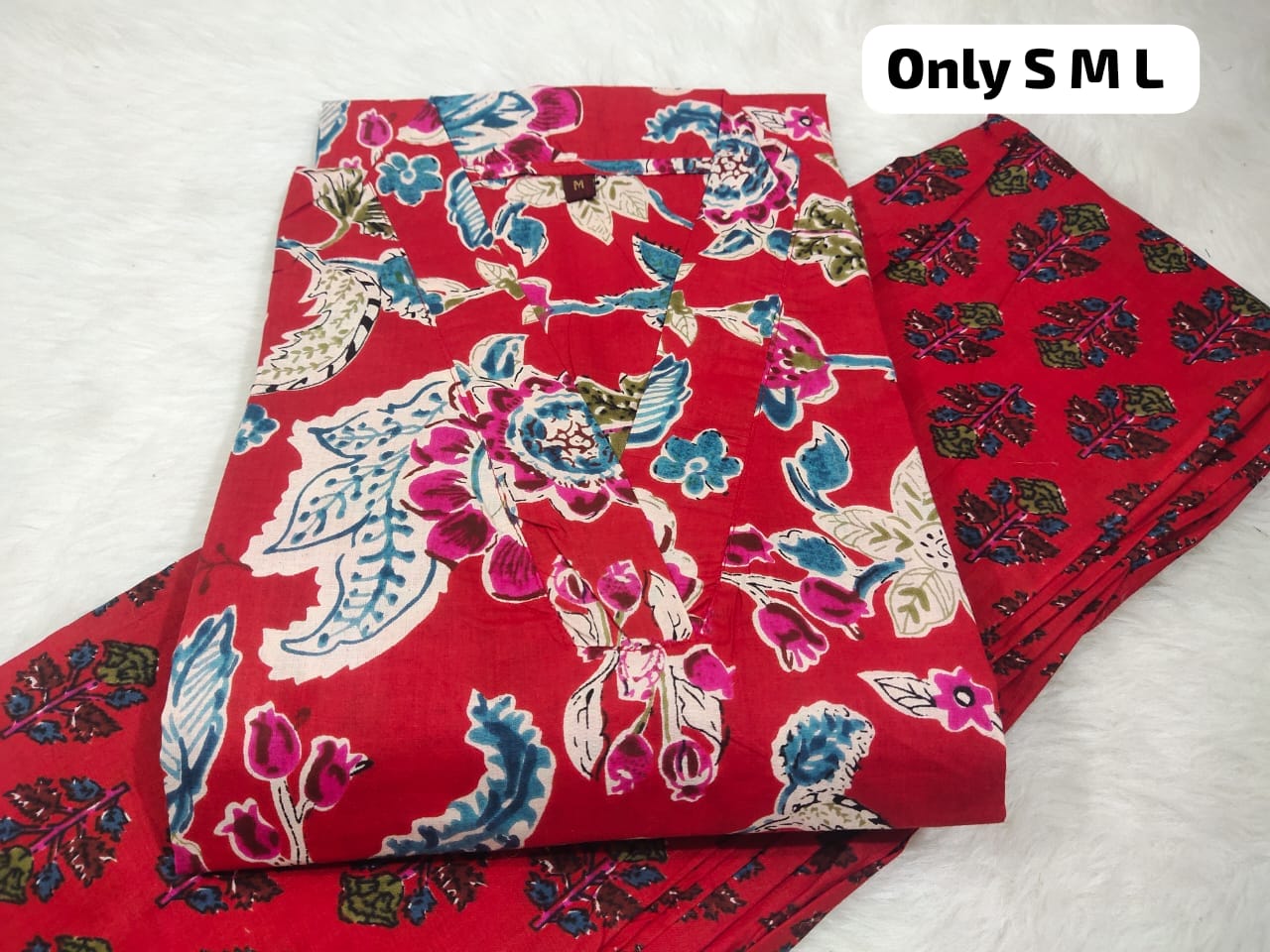 Jaipuri Cambric Cotton Kurti Pant Set