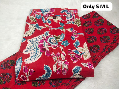 Jaipuri Cambric Cotton Kurti Pant Set