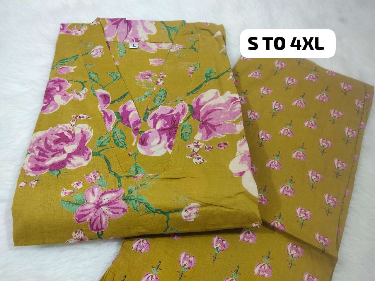 Jaipuri Cambric Cotton Kurti Pant Set