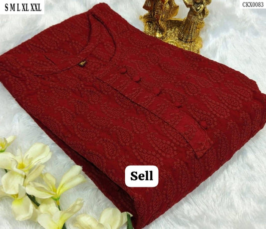 HEAVY CHIKANKARI WORK STRAIGHT KURTI