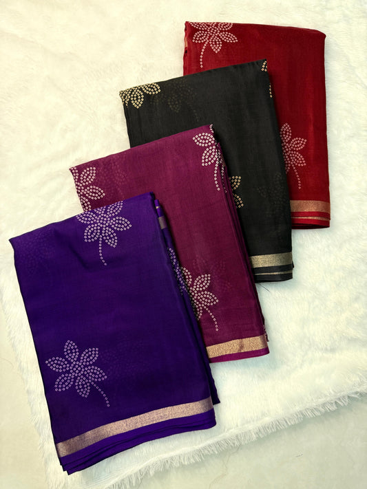 Mul Mul Cotton Bandhej Flower Saree