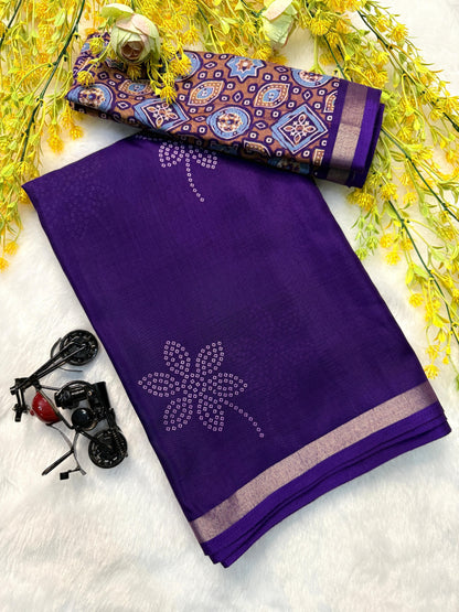 Mul Mul Cotton Bandhej Flower Saree