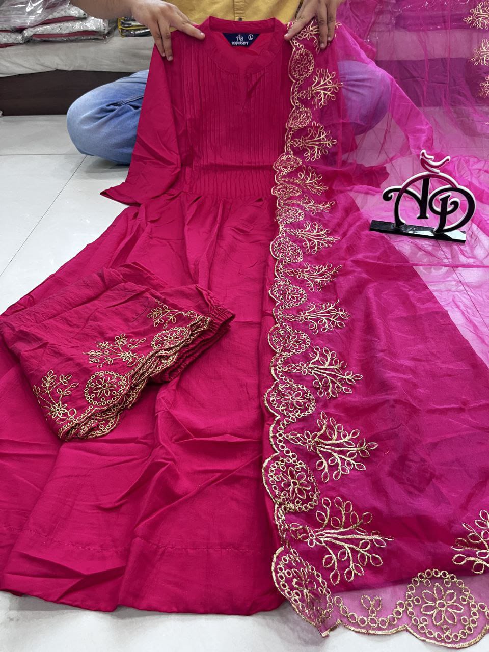 Pure Chanderi Kurti Palazzo