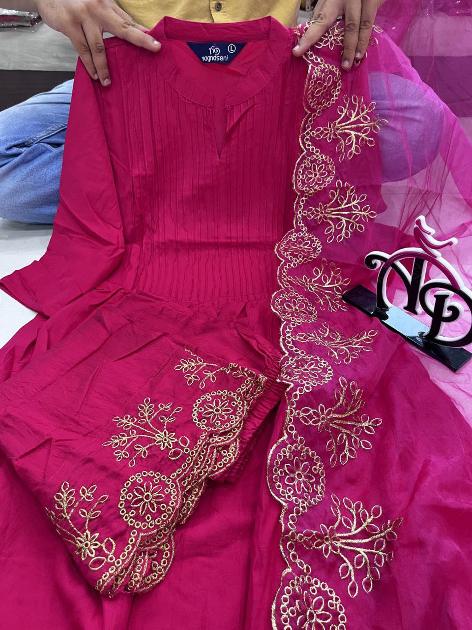 Pure Chanderi Kurti Palazzo