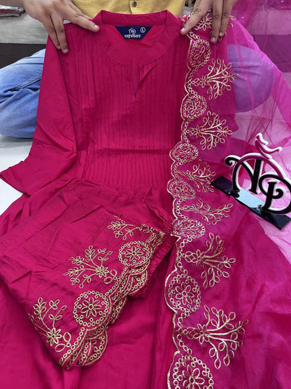 Pure Chanderi Kurti Palazzo