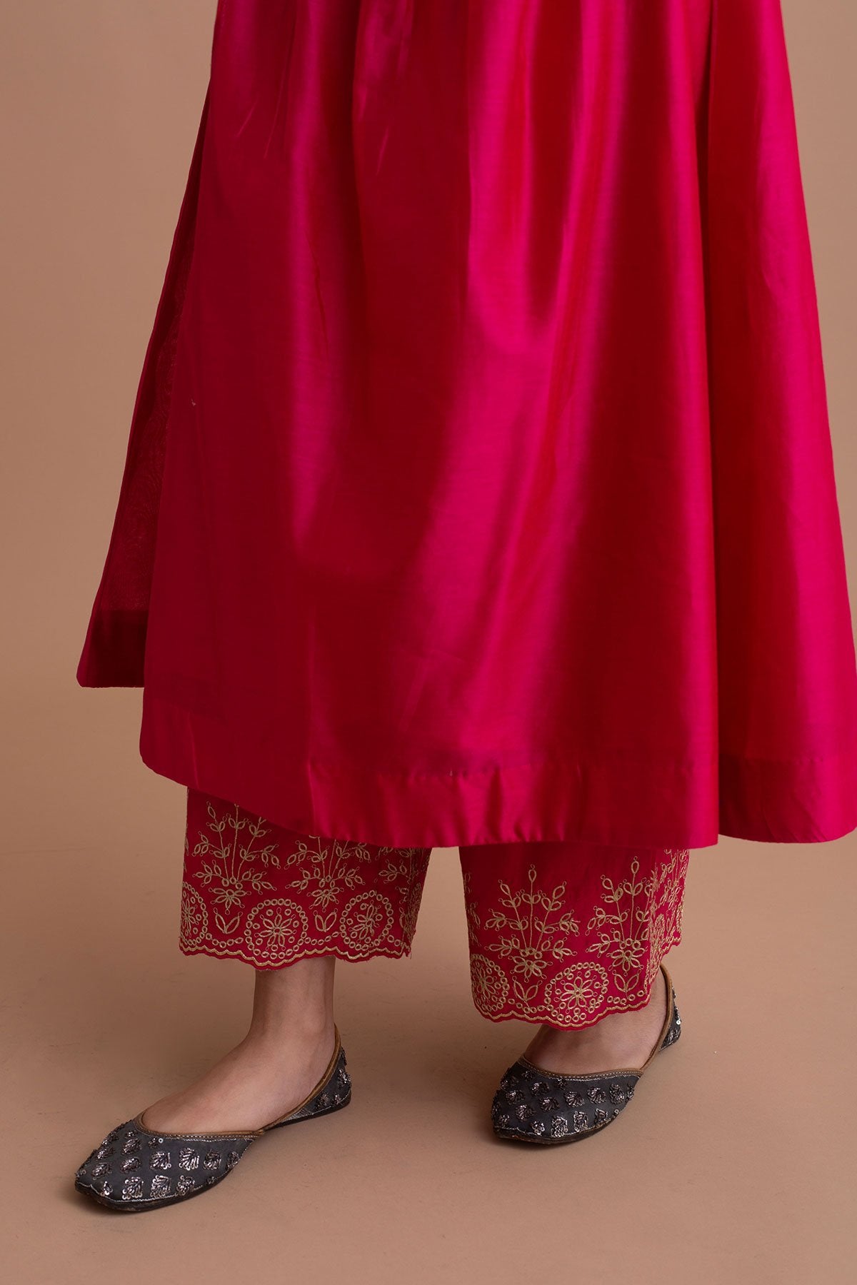 Pure Chanderi Kurti Palazzo