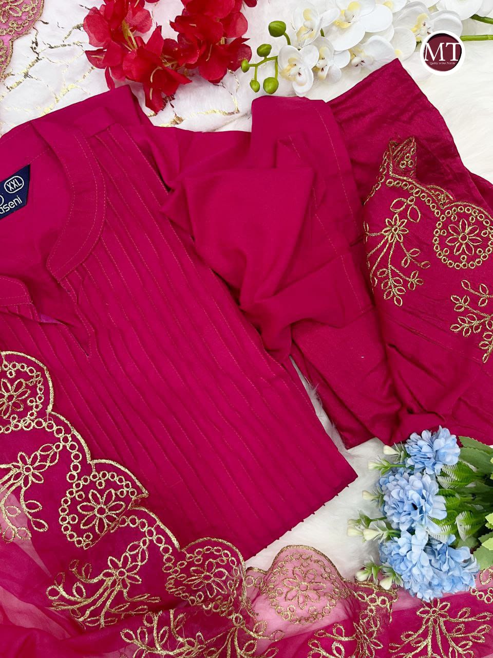Pure Chanderi Kurti Palazzo
