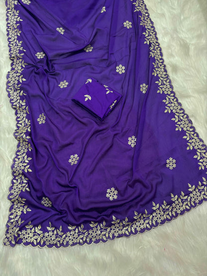 Embroidery Work Saree
