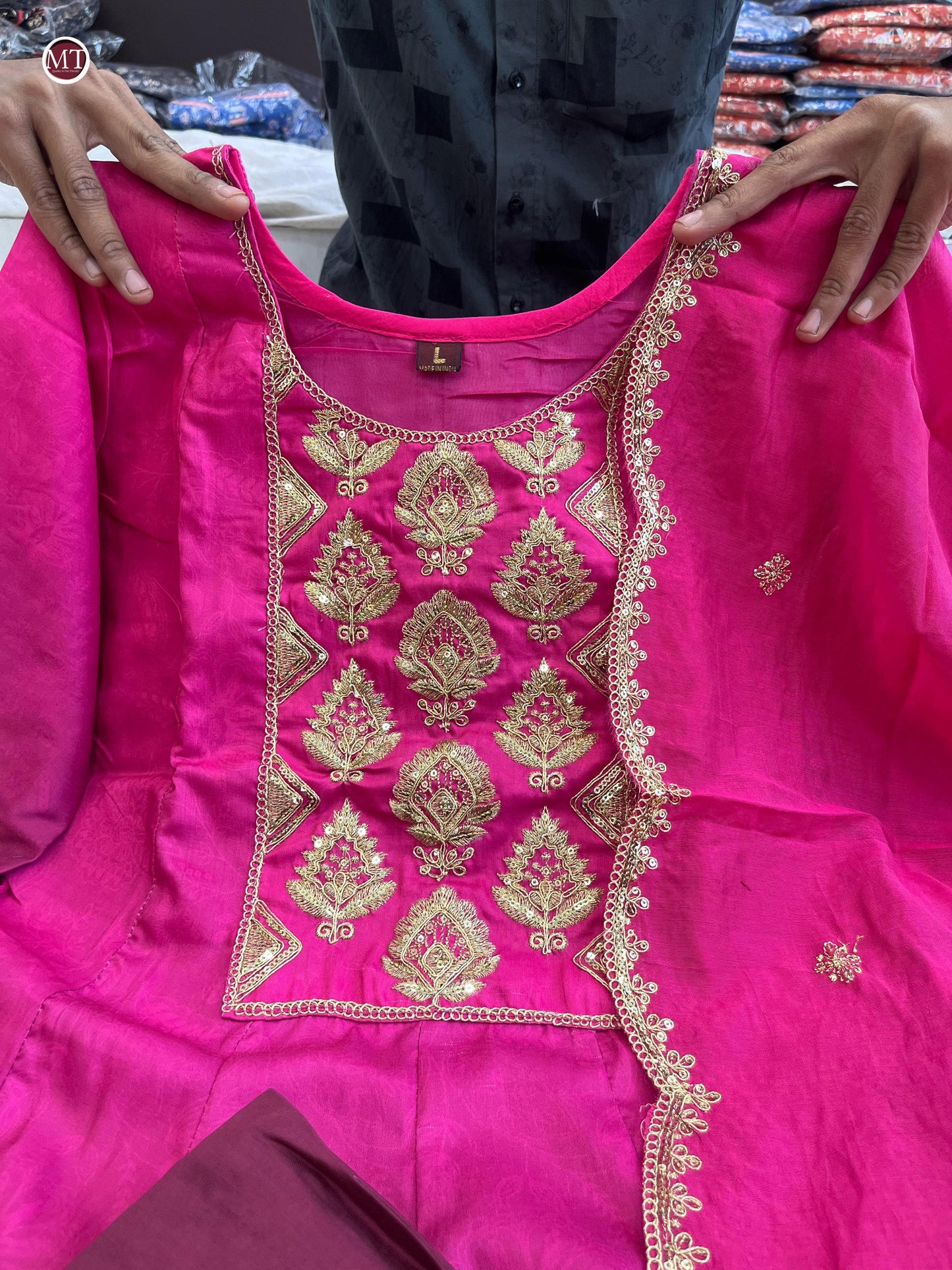 Pink Violet Kurti Set