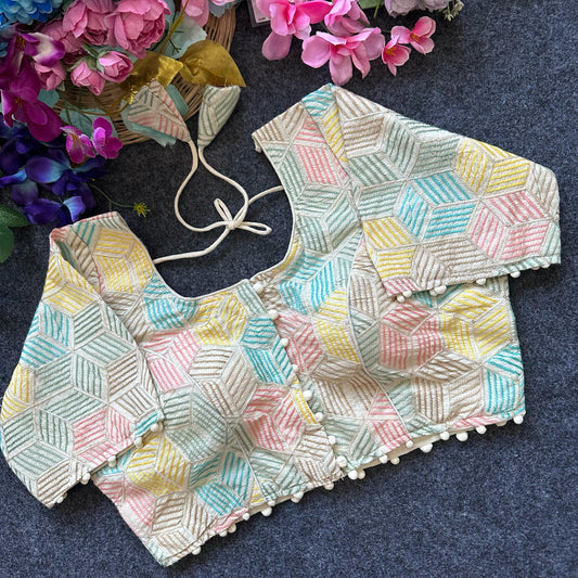 Pure Camric Cotton Dyeable Blouse