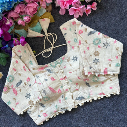 Pure Camric Cotton Dyeable Blouse