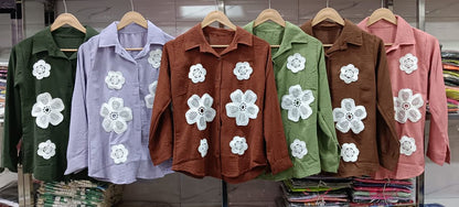 Floral Patch Embroidered Shirt