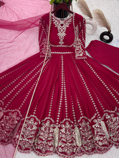Embroidery Sequence Work Gown